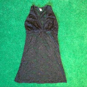 Fitted Black Lace Chemise Slip Dress Size Large
